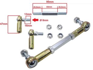Řídicí čepy a spojovací tyč miniquad 13-16cm