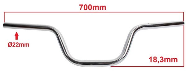 Řídítka 70cm vysoká 18cm