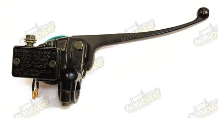 Brzdová pumpa pravá kulatý spínač držák zrcadla M10