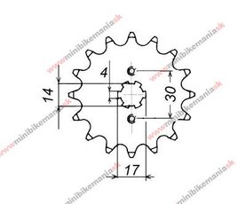 Záběrové kolečko pastorek 420 13zubů 17mm