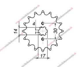 Záběrové kolečko pastorek 420 17zubů 17mm