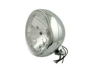 Přední světlo H4 chromové 190mm E4 Homologace