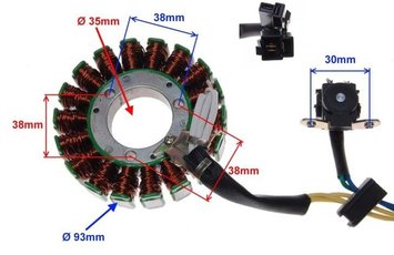 Stator cívka zapalovací SuzukiGN 18cívek 93mm