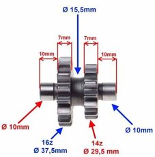 Startovací kolečko 16 zubů/14 zubů