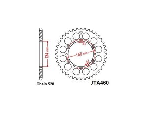 Duralová rozeta 520 50z pro KX250/KX125/KX500ccm