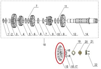 Záběrové kolečko 520 16z pro Keeway Supershadow, Cruiser 250