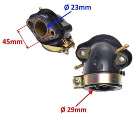 Příruba karburátoru pro skútr/ATV GY6 125/180ccm 152/157QMI dva výstupy na podtlak