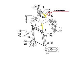 Hadice chladiče do expanzní nádoby Aprilia, Gilera 125,200,250,300