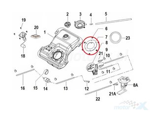 přítlačný plech těsnění palivového čerpadla Keeway Logik 125 EFI Euro 4 4T 2018-2020