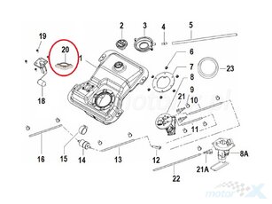 Těsnění plováku paliva Keeway Logik 125 EFI Euro 4 4T 2018-2020