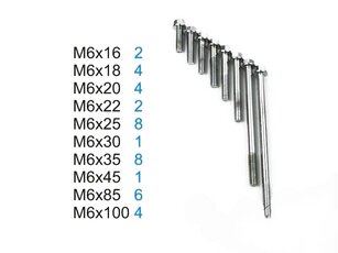 Šrouby M6 sada 40ks pro skútry