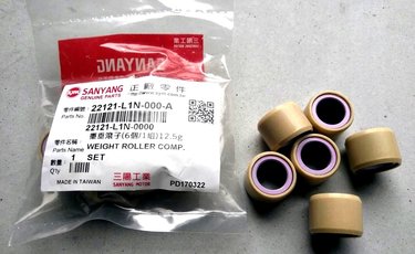 Válečky variátoru - 20x15 - 12,5g 6 kusů Originál SYM