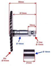 Startovací segment pro GY6 50 47mm pro 7zubový protikus