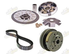 Variátor, spojka a řemen na skútry GY6 50cc 139QMB s 10" koly