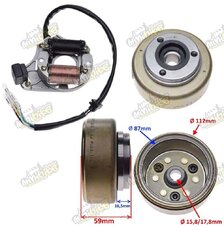 Stator rotor volnoběžka pro ATV125 horní startér