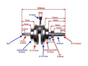 Klikový hřídel pro ATV 250ST-9E