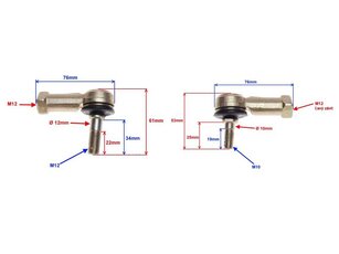 Řídicí čepy ATV125 M12/M10 levý+pravý vnitřní závit