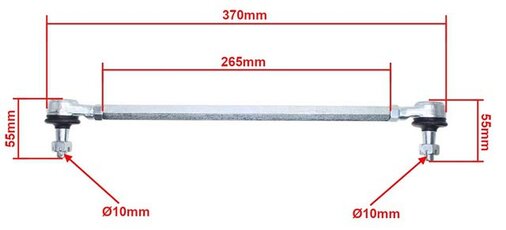 Řízení čepy kužel M10 s tyčkou pro ATV 370mm