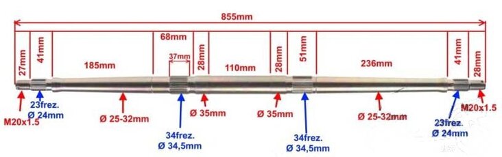 Os zadní nápravy i pro Bashan BS200 -typ2