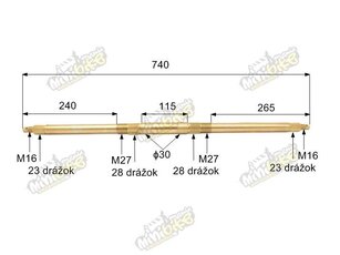 Os zadní nápravy pro čtyřkolky 110-250cc - matice z obou stran