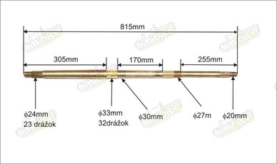 Os zadní nápravy pro čtyřkolky 200/250cc - matice z jedné strany