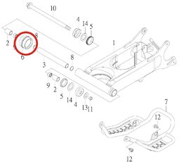 Plastové kolečko dorazu řetězu pro SMC Jumbo 300 32160-JOW-00