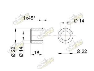 Pouzdro vidlice ATV110 22/18mm