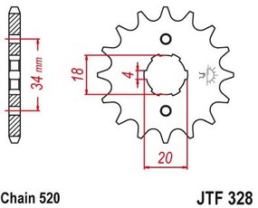 Záběrové kolečko 520 13zubů 20mm pro ATV250 a dirtbike
