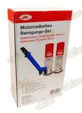 Kartáč na čištění řetězu s čističem 300ml a olejem 300ml