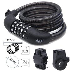 Zámek lano i s držákem i pro koloběžky s kódem