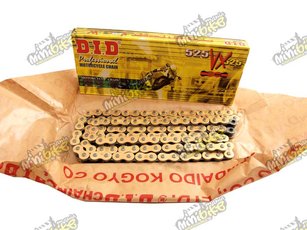 Řetěz 525VX 100 článků DID X-Ring motocyklový řetěz Gold&Black