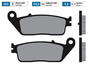 Brzdové obložení Polini Sinter Kymco Xciting 400i, Daelim, Kawasaki