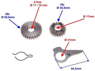 Převodovka pro ATV 110/125ccm 3rychlosti +zpátečka jen kolečka