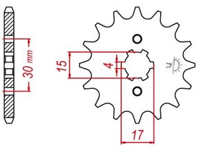 Záběrové kolečko 17mm 428 12-16zubů