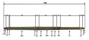 Osa zadní nápravy pro ATV 110-125 matice z jedné strany 740mm