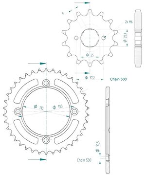 Rozeta a kolečko pro Dinli Maisai DL270 DL300 530