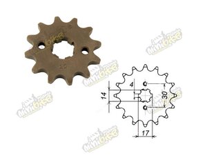 Záběrové kolečko pastorek 420 12zubů 17mm
