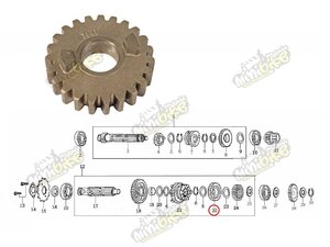 Ozubené kolečko 23z 3 převodového stupně na sekundárním hřídeli Ozubené kolečko 23z 3 převodového stupně na sekundárním hřídeli