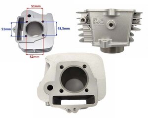 Válec pro pitbike YX125 54mm vrtání celková výška 69mm