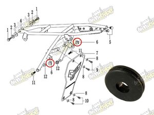 Gumová podložka rámu pro PisterPro LXR12-14 77222-X5-100 Gumová podložka rámu pro PisterPro LXR12-14 77222-X5-100