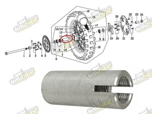 Vymezovací váleček do předního náboje PisterPro LXR12-14 44620-SPY17-100L Vymezovací váleček do předního náboje PisterPro LXR12-14 44620-SPY17-100L