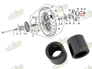 Vymezovací váleček zadního kola pravý pro PisterPro LXR12-14