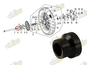 Vymezovací váleček zadního kola pro PisterPro LXR12-14 Vymezovací váleček zadního kola pro PisterPro LXR12-14