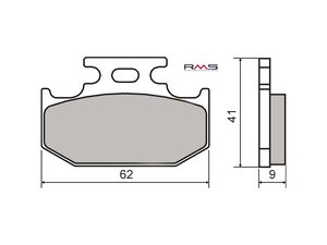 Brzdové obložení RMS organické pro Yamaha DT 125, TT 250-600