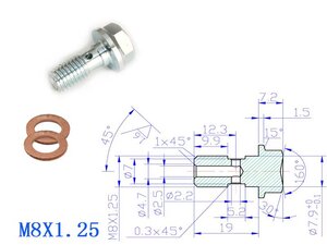 Holender M8x1,25 19mm Holender M8x1,25 19mm
