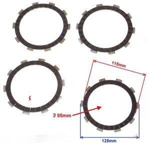 Spojkové lamely pro motocykly s motorem AM6 125mm vnitřek 95mm