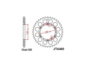 Duralová rozeta 520 50z pro KX250/KX125/KX500ccm