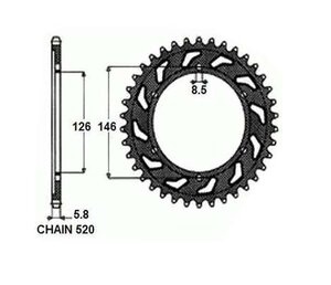 Rozeta jtr808 Kawasaki KLX Suzuki DR400 řetěz520 Rozeta jtr808 Kawasaki KLX Suzuki DR400 řetěz520