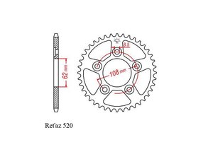 Rozeta pro řetěz 520 39z Aprilia RS 125 11545239
