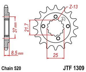 Záběrové kolečko pro Honda XR600R `91- Sonderzz JTF1309-13z JTF130913 Záběrové kolečko pro Honda XR600R `91- Sonderzz JTF1309-13z JTF130913
